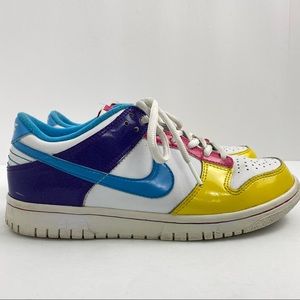 Nike Dunk Low Rainbow Sz 5Y Youth Yellow Blue Purple Pro Cyan Shoes